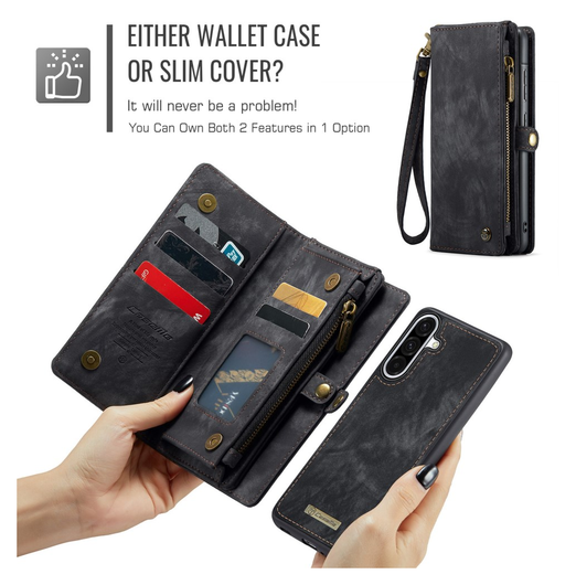 CaseMe 008 Samsung Galaxy A17 Hoesje 2-in-1 Book Case en Back Cover Zwart afbeelding 8