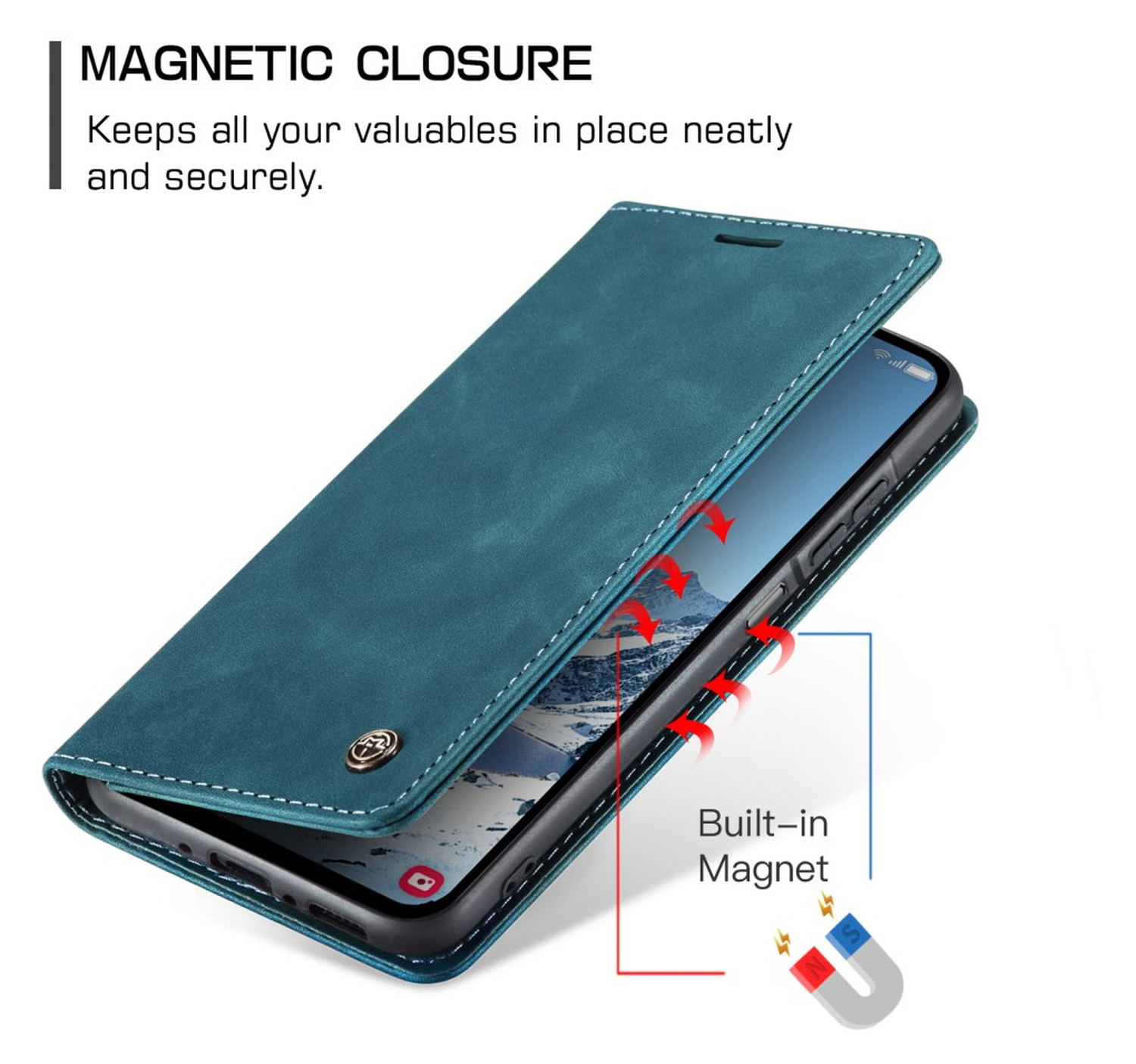 CaseMe 013 Samsung Galaxy A17 Hoesje Book Case met Standaard Blauw afbeelding 4