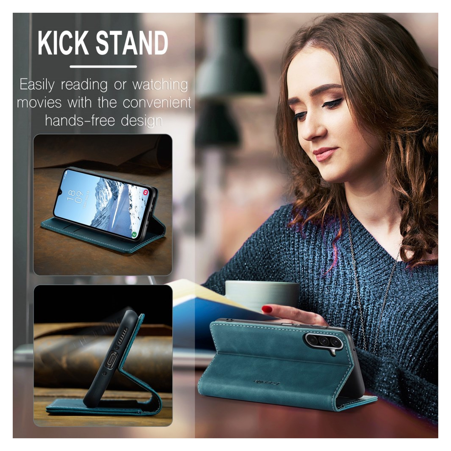 CaseMe 013 Samsung Galaxy A17 Hoesje Book Case met Standaard Blauw afbeelding 6