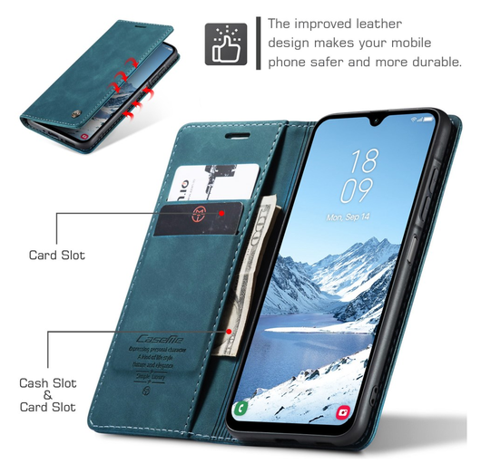 CaseMe 013 Samsung Galaxy A17 Hoesje Book Case met Standaard Blauw afbeelding 5