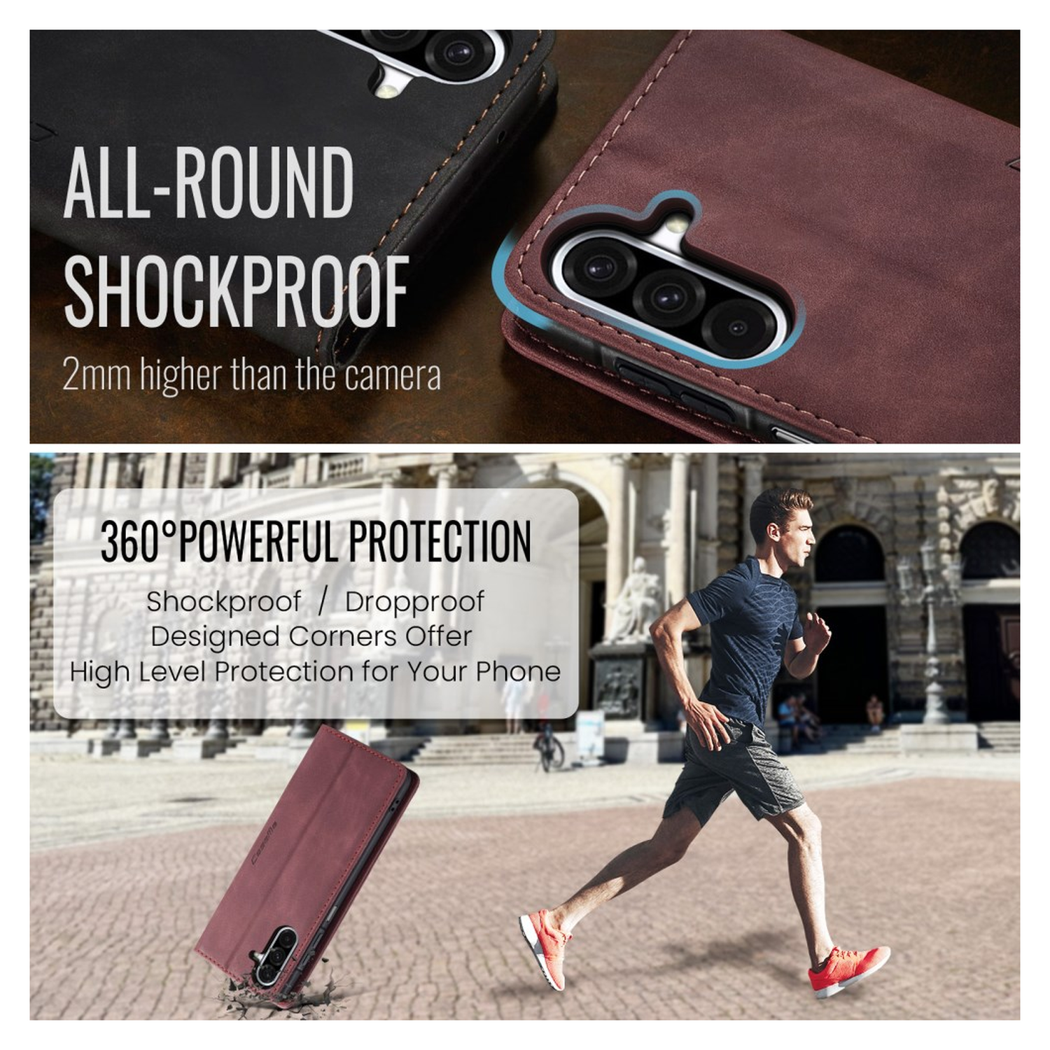 CaseMe 013 Samsung Galaxy A17 Hoesje Book Case met Standaard Rood afbeelding 7