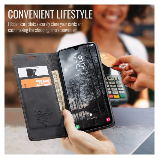 CaseMe 013 Samsung Galaxy A17 Hoesje Book Case met Standaard Zwart afbeelding 2