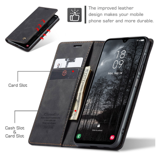 CaseMe 013 Samsung Galaxy A17 Hoesje Book Case met Standaard Zwart afbeelding 5
