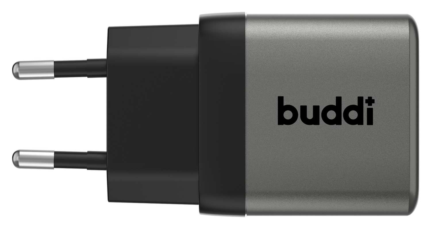 Buddi Power 25W USB-C Oplader met Micro-USB Kabel 2M Grijs afbeelding 2