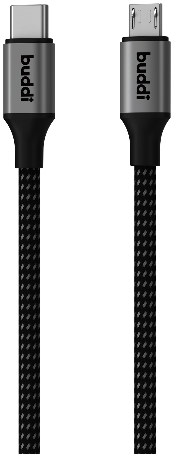 Buddi Power 25W USB-C Oplader met Micro-USB Kabel 2M Grijs afbeelding 3