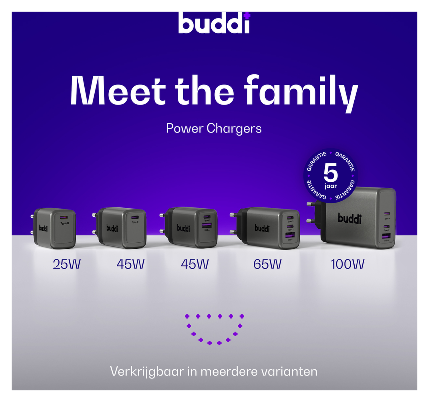 Buddi Power 25W USB-C Oplader met Micro-USB Kabel 2M Grijs afbeelding 7