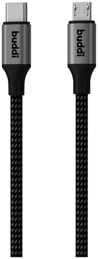 Buddi Power 25W USB-C Oplader met Micro-USB Kabel 2M Grijs afbeelding 3