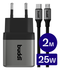 Buddi Power 25W USB-C Oplader met Micro-USB Kabel 2M Grijs afbeelding 1