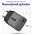 Buddi Power 25W USB-C Oplader met Micro-USB Kabel 2M Grijs afbeelding 4