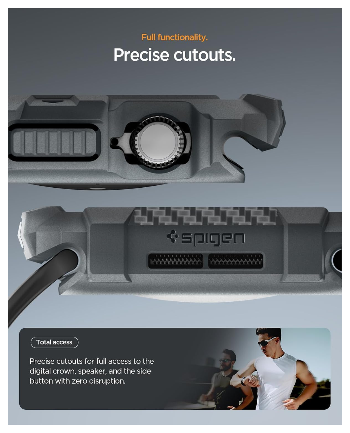 Spigen Rugged Armor 2  - Apple Watch 11/10 46MM Hoesje Bumper Case - Grijs afbeelding 6