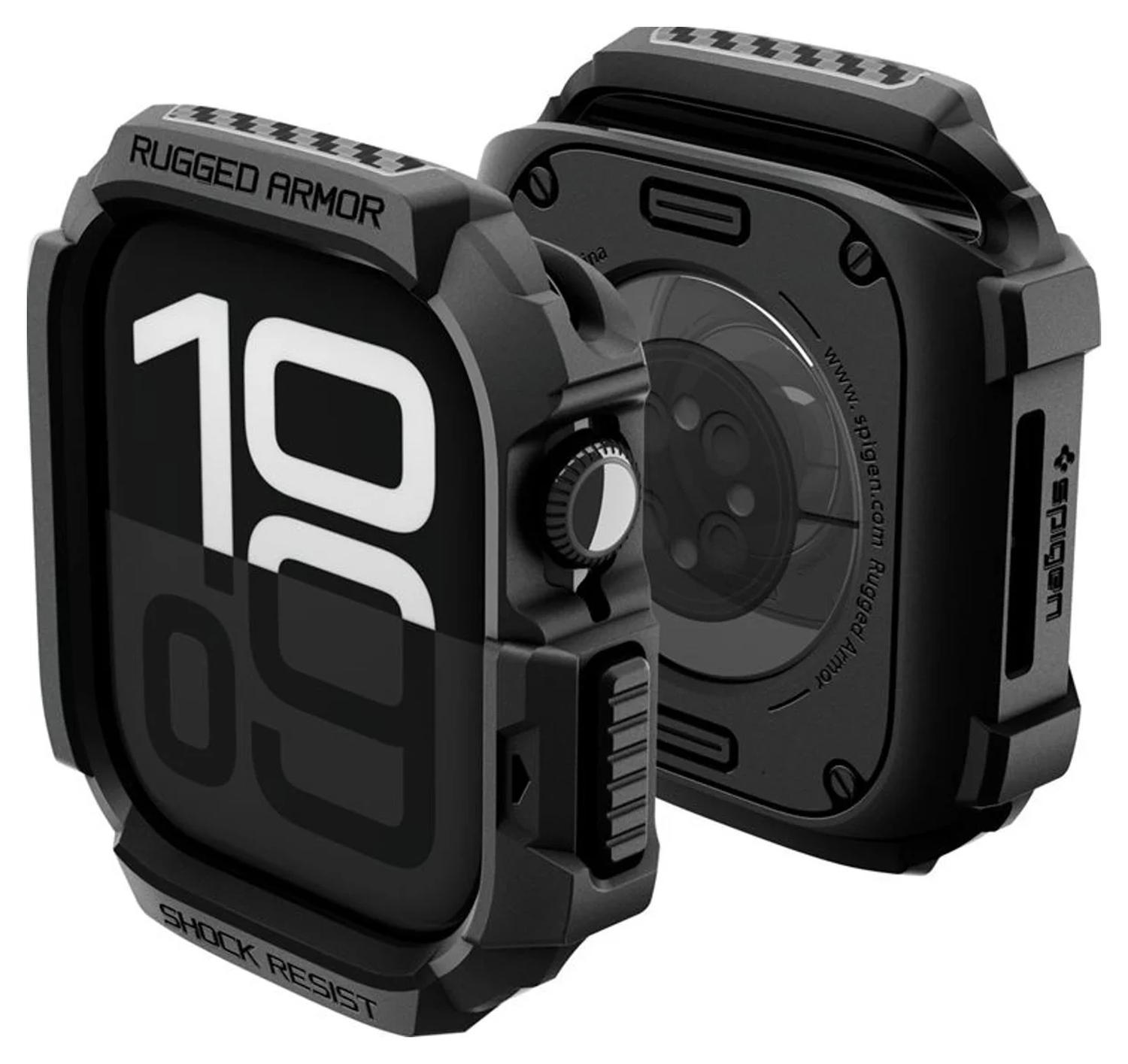 Spigen Rugged Armor 2  - Apple Watch 11/10 46MM Hoesje Bumper Case - Matte Zwart afbeelding 13