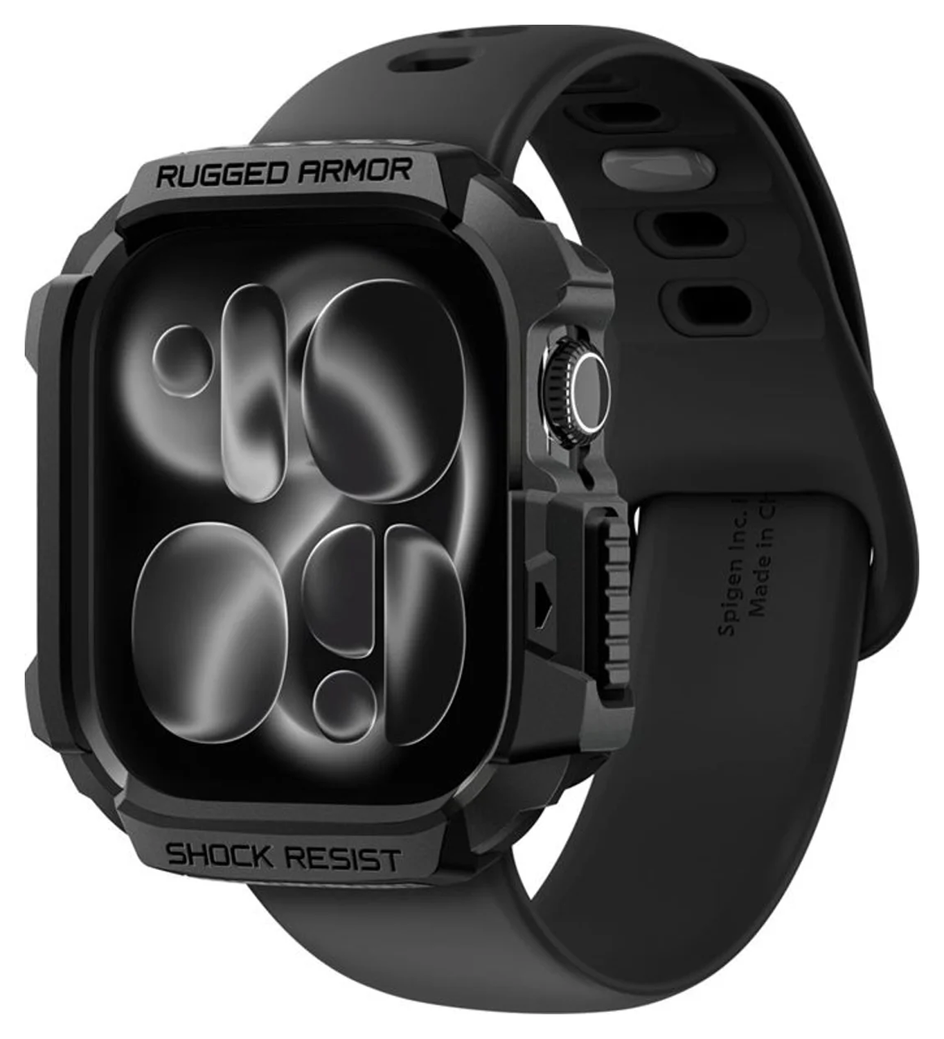 Spigen Rugged Armor 2  - Apple Watch 11/10 46MM Hoesje Bumper Case - Matte Zwart afbeelding 8