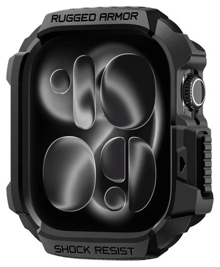 Spigen Rugged Armor 2  - Apple Watch 11/10 46MM Hoesje Bumper Case - Matte Zwart afbeelding 1