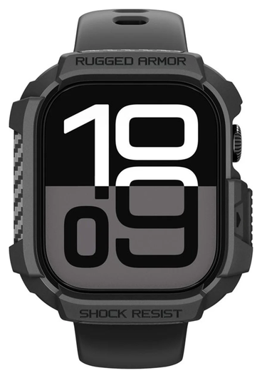 Spigen Rugged Armor 2  - Apple Watch 11/10 46MM Hoesje Bumper Case - Matte Zwart afbeelding 11