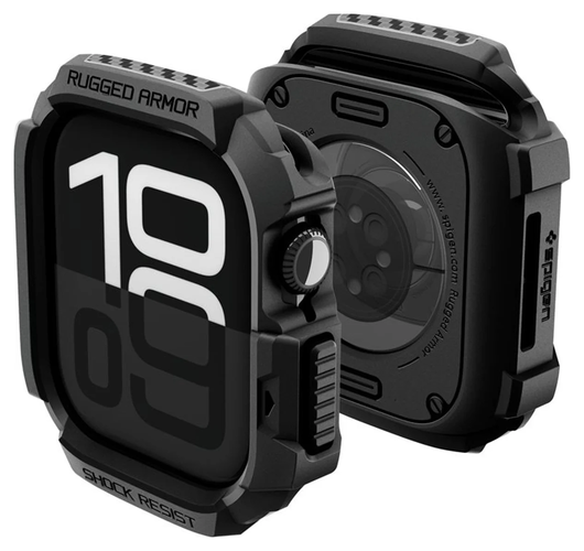 Spigen Rugged Armor 2  - Apple Watch 11/10 46MM Hoesje Bumper Case - Matte Zwart afbeelding 13