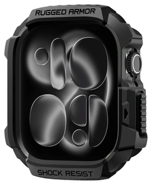 Spigen Rugged Armor 2  - Apple Watch 11/10 46MM Hoesje Bumper Case - Matte Zwart afbeelding