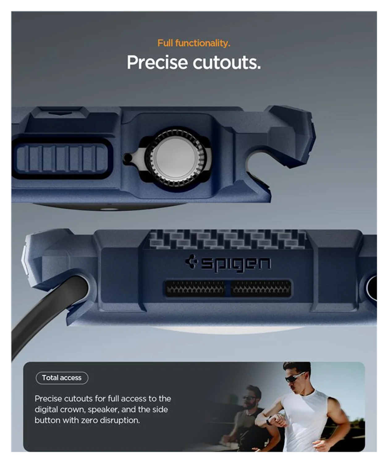 Spigen Rugged Armor 2  - Apple Watch 11/10 42MM Hoesje Bumper Case - Blauw afbeelding 6