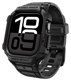 Spigen Rugged Armor Pro 2 - Apple Watch 11/10 42MM - Hoesje en Bandje - Zwart afbeelding