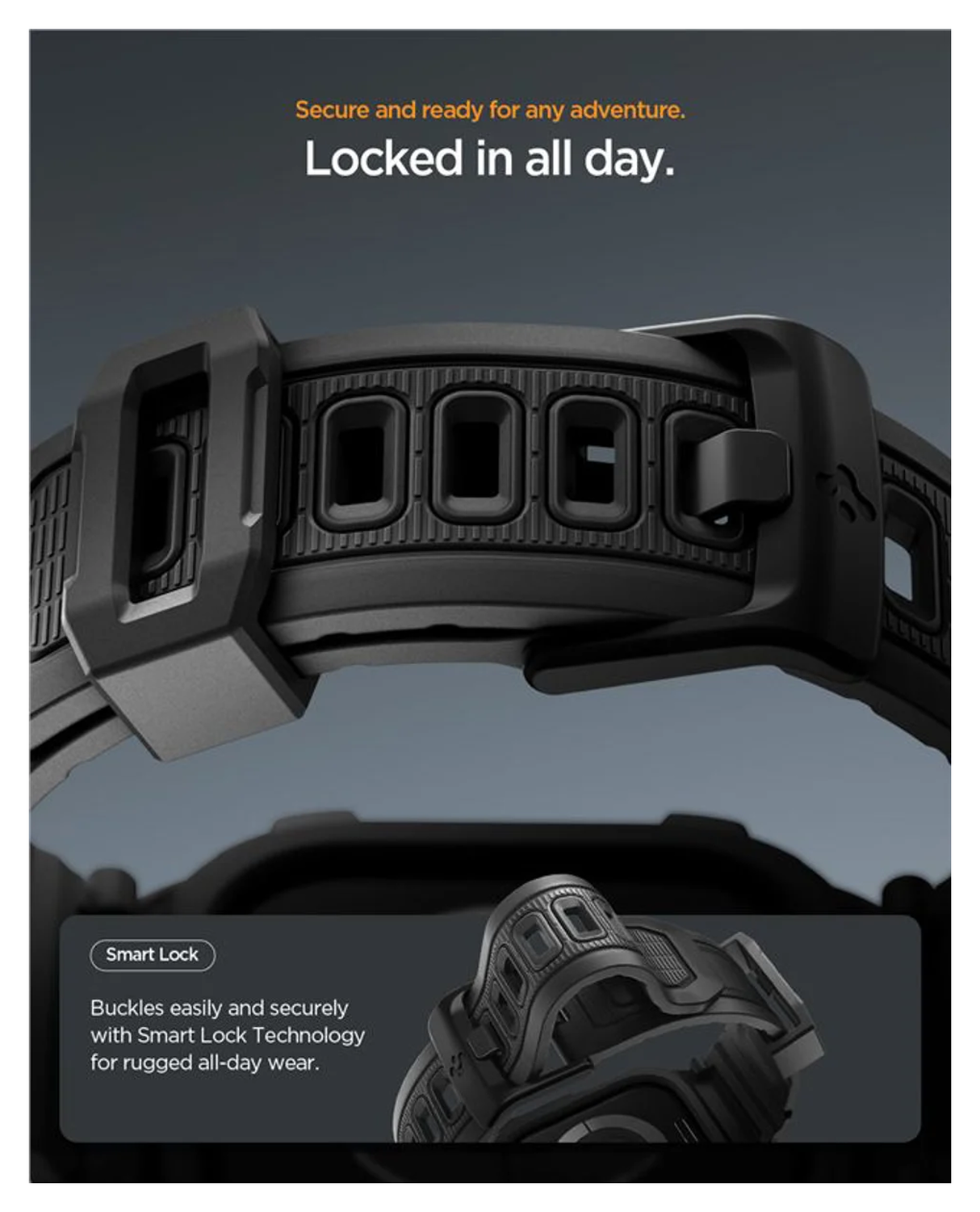 Spigen Rugged Armor Pro 2 - Apple Watch 11/10 46MM - Hoesje en Bandje - Zwart afbeelding 5