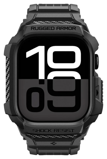Spigen Rugged Armor Pro 2 - Apple Watch 11/10 46MM - Hoesje en Bandje - Zwart afbeelding 10