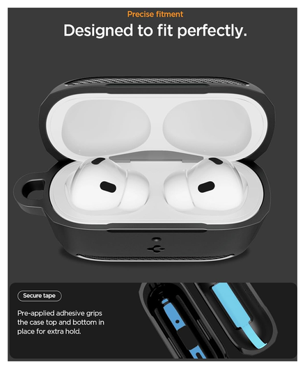 Spigen Rugged Armor Apple AirPods Pro 3 (2025) Hoesje Matte Zwart afbeelding 4