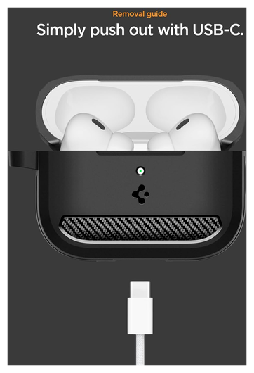 Spigen Rugged Armor Apple AirPods Pro 3 (2025) Hoesje Matte Zwart afbeelding 7