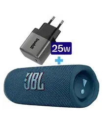JBL Flip 6 Draadloze Bluetooth Speaker Blauw met 25W Oplader afbeelding