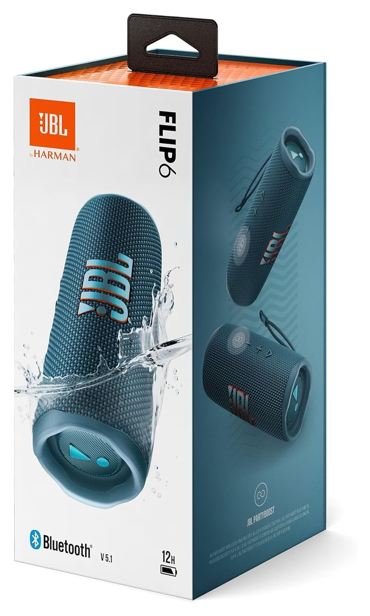 JBL Flip 6 Draadloze Bluetooth Speaker Blauw met 25W Oplader afbeelding 10