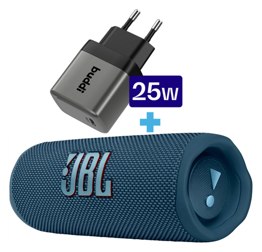 JBL Flip 6 Draadloze Bluetooth Speaker Blauw met 25W Oplader afbeelding 1