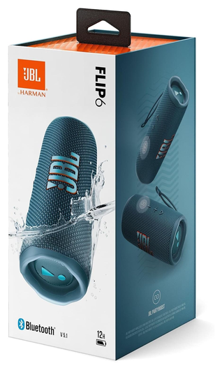 JBL Flip 6 Draadloze Bluetooth Speaker Blauw met 25W Oplader afbeelding 10
