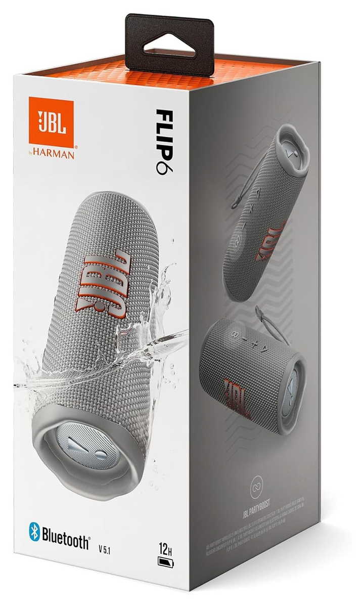 JBL Flip 6 Draadloze Bluetooth Speaker Grijs met 25W Oplader afbeelding 11