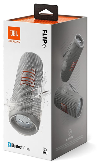 JBL Flip 6 Draadloze Bluetooth Speaker Grijs met 25W Oplader afbeelding 11