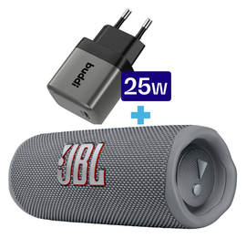 JBL Flip 6 Draadloze Bluetooth Speaker Grijs met 25W Oplader