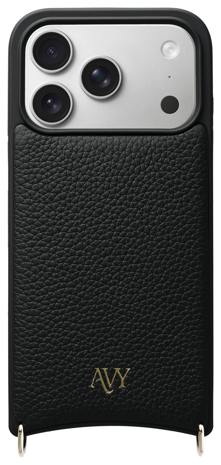 AVY Apple iPhone 17 Pro Hoesje met Koord Haakjes MagSafe Leer Zwart afbeelding 1