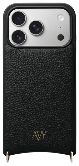 AVY Apple iPhone 17 Pro Hoesje met Koord Haakjes MagSafe Leer Zwart afbeelding 1