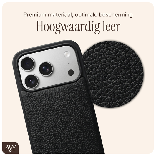 AVY Apple iPhone 17 Pro Hoesje met Koord Haakjes MagSafe Leer Zwart afbeelding 5