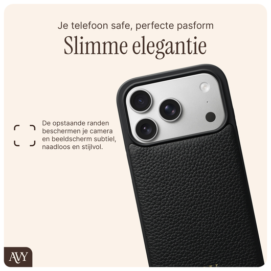 AVY Apple iPhone 17 Pro Hoesje met Koord Haakjes MagSafe Leer Zwart afbeelding 7