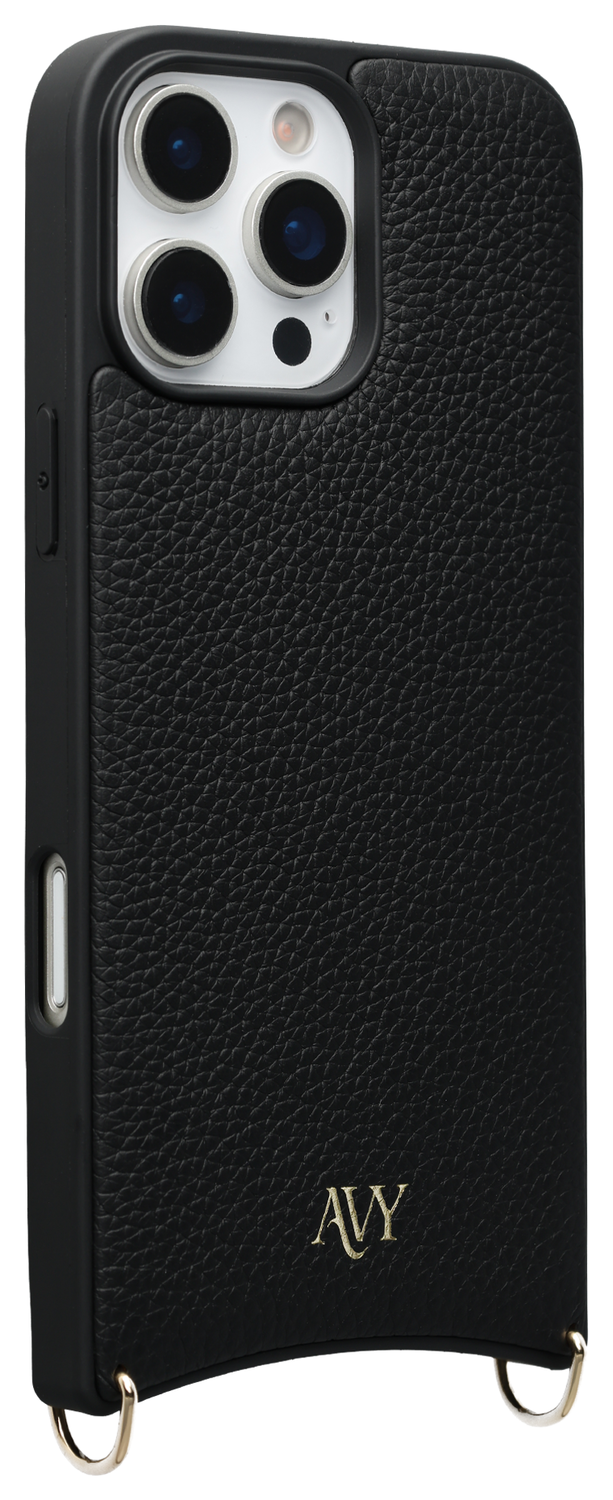 AVY Apple iPhone 16 Pro Hoesje met Koord Haakjes MagSafe Leer Zwart afbeelding 8