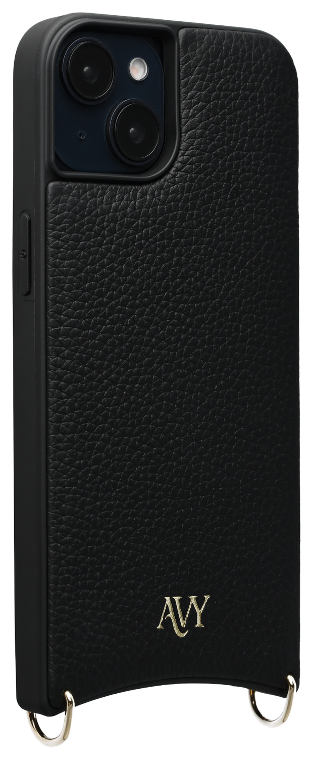 AVY Apple iPhone 14 / 13 Hoesje met Koord Haakjes MagSafe Leer Zwart afbeelding 8