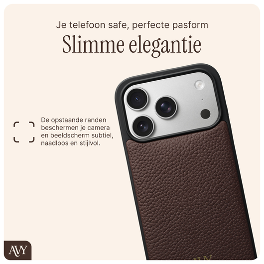 AVY Apple iPhone 17 Pro Hoesje met Koord Haakjes MagSafe Leer Chocolate afbeelding 7