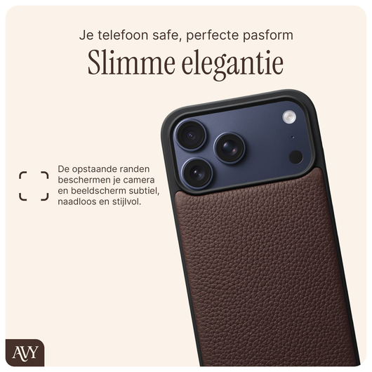 AVY Apple iPhone 17 Pro Max Hoesje met Koord Haakjes MagSafe Leer Chocolate afbeelding 7