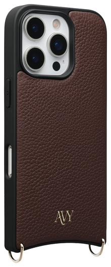 AVY Apple iPhone 16 Pro Max Hoesje met Koord Haakjes MagSafe Leer Chocolate afbeelding 9