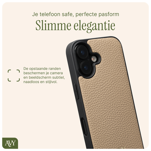 AVY Apple iPhone 17 Hoesje met Koord Haakjes MagSafe Leer Beige afbeelding 7