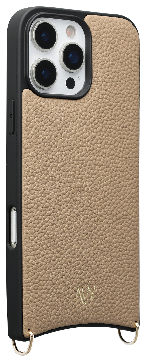 AVY Apple iPhone 16 Pro Hoesje met Koord Haakjes MagSafe Leer Beige afbeelding 8
