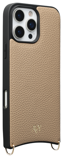 AVY Apple iPhone 16 Pro Hoesje met Koord Haakjes MagSafe Leer Beige afbeelding 8