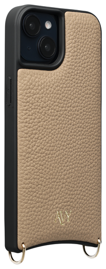 AVY Apple iPhone 14 / 13 Hoesje met Koord Haakjes MagSafe Leer Beige afbeelding 8