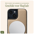 AVY Apple iPhone 14 / 13 Hoesje met Koord Haakjes MagSafe Leer Beige afbeelding 6