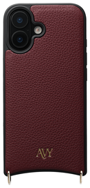 AVY Apple iPhone 17 Hoesje met Koord Haakjes MagSafe Leer Burgundy afbeelding