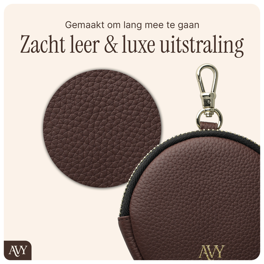 AVY Mini Leren Telefoontasje / Phone Bag Leather Chocolate afbeelding 2