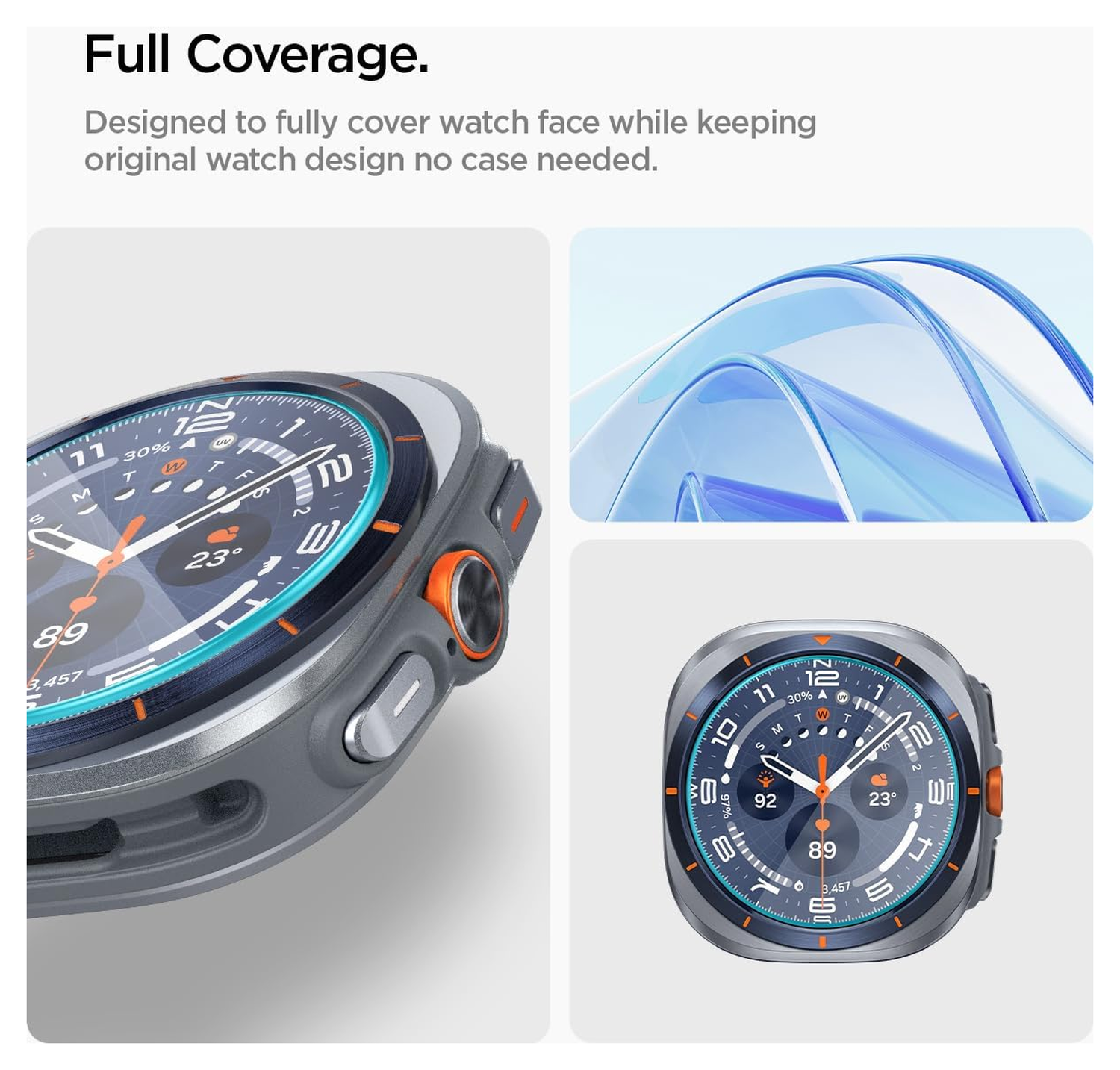 Spigen EZ Fit GLAS.tR Apple Watch Ultra / Ultra 2 Screen Protector 2-Pack afbeelding 2